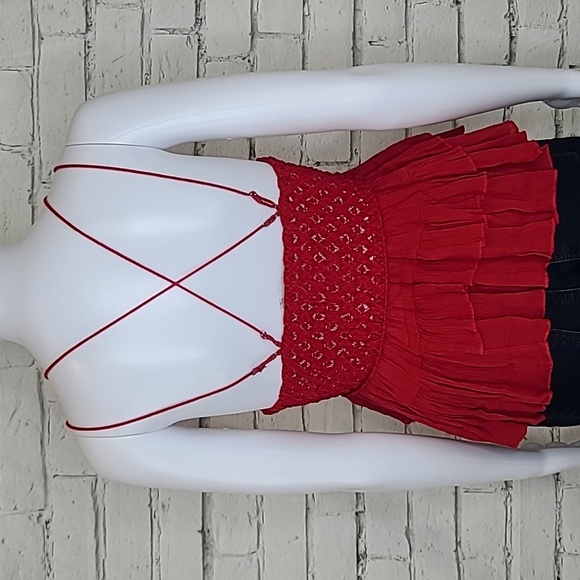 Free People Adella Peplum Cami Lace Ruffled Tank Blouse/Top in Red - NWT - Picture 6 of 17